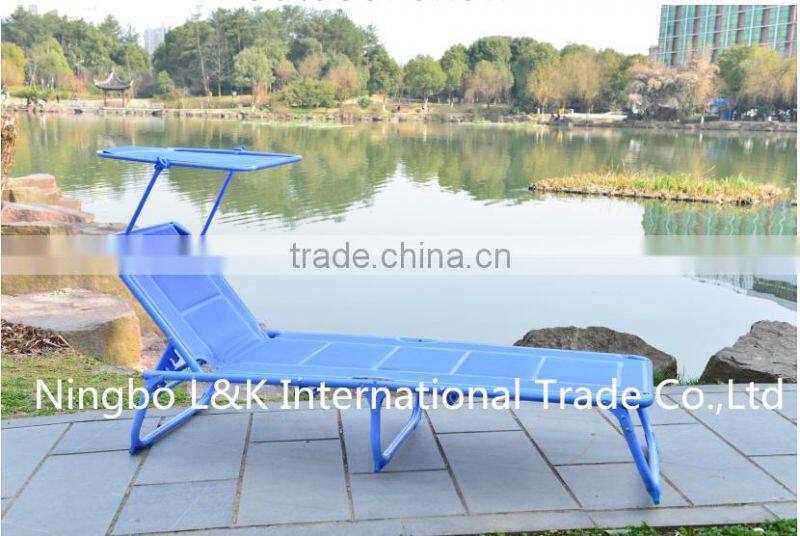 Outdoor leisure sun folding bed /beach bed/foldable bed with sun canopy