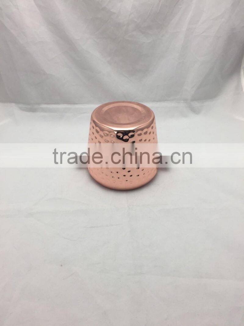 2L Hammered 304 stainless steel bucket, copper plated ice bucket, ice cooler ice pail, beer bucket