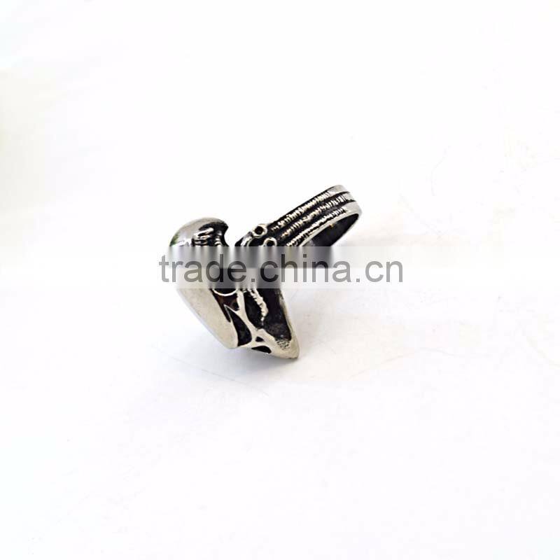 Shinny stainless steel wholesale skull rings men ring model custom logo