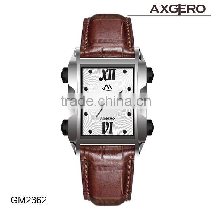 2015 China waterproof genuine leather watch