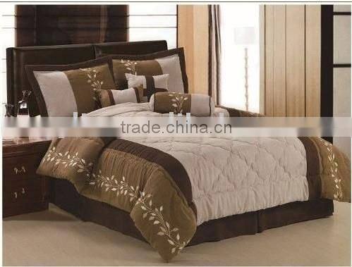 7Pcs Suede Embroidery Comforter Set