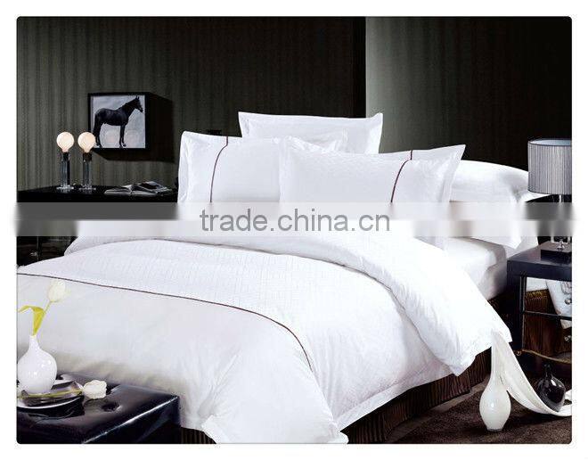 40s white plain star hotel bedding set