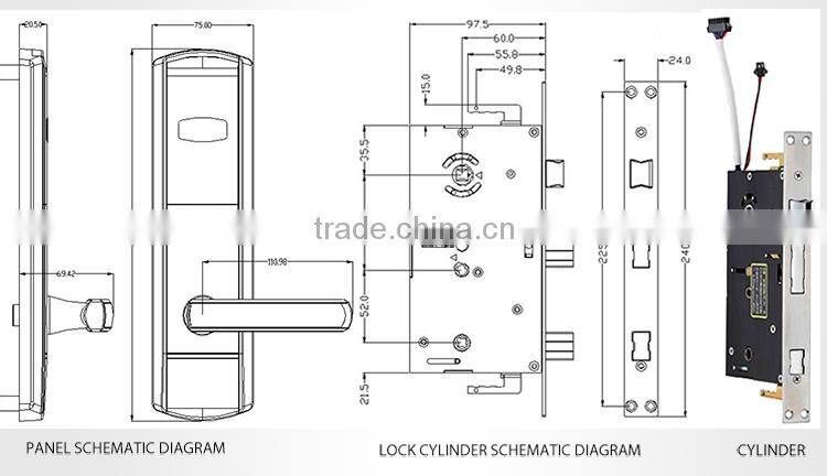 Safety Touch Screen Waterproof Electronic Password Smart Card Door Locks