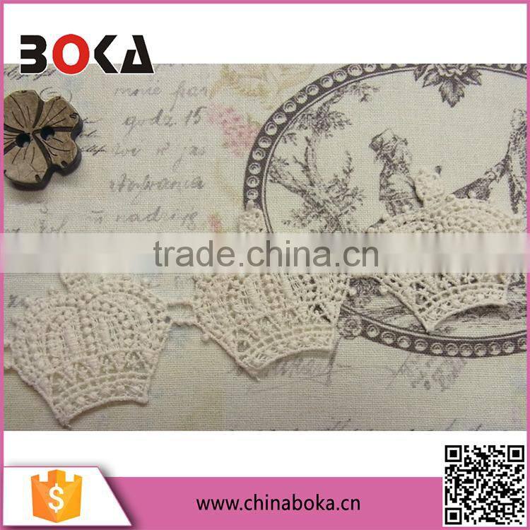 2015 White Knitted Literary Crown Embroidery Factory Direct Sales Trimming Lace