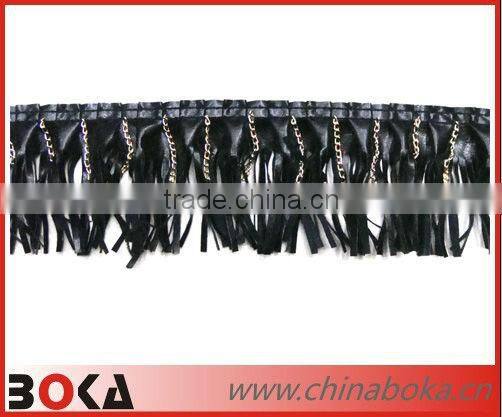 New design fashion tassel lace trim with chains