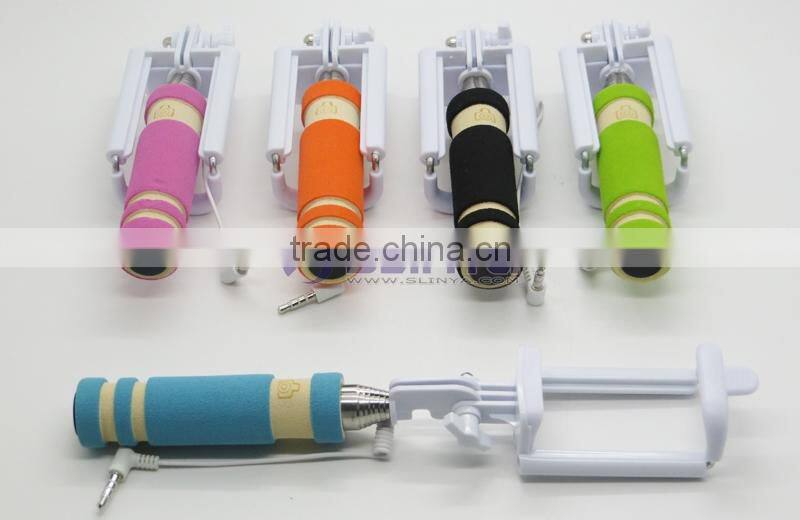 Promotional Gifts Folding Monopad Pocket Selfie Stick With 3.5MM Cable Selfie Monopad For iPhone Android IOS Smart Cell Phone