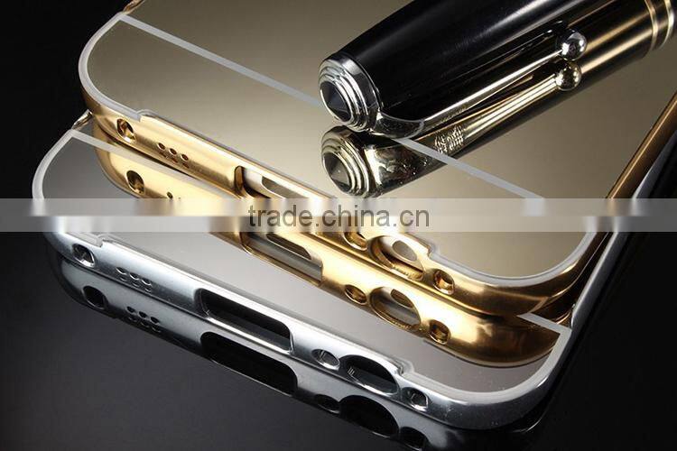 For samsung s6 edge plus bumper case with mirror back,gold aluminium bumper case For samsung galaxy s6 edge plus