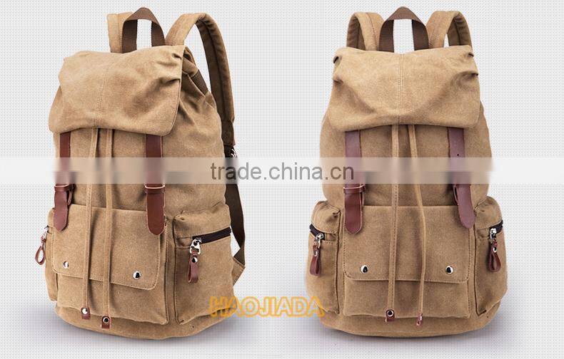 Large capacity outdoor leisure waterproof functional rucksack canvas