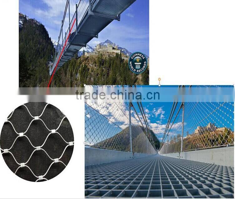 7x7 structure 1.6mmx60x104mm Ferruled & Knotted type Flexible stainless steel cable net