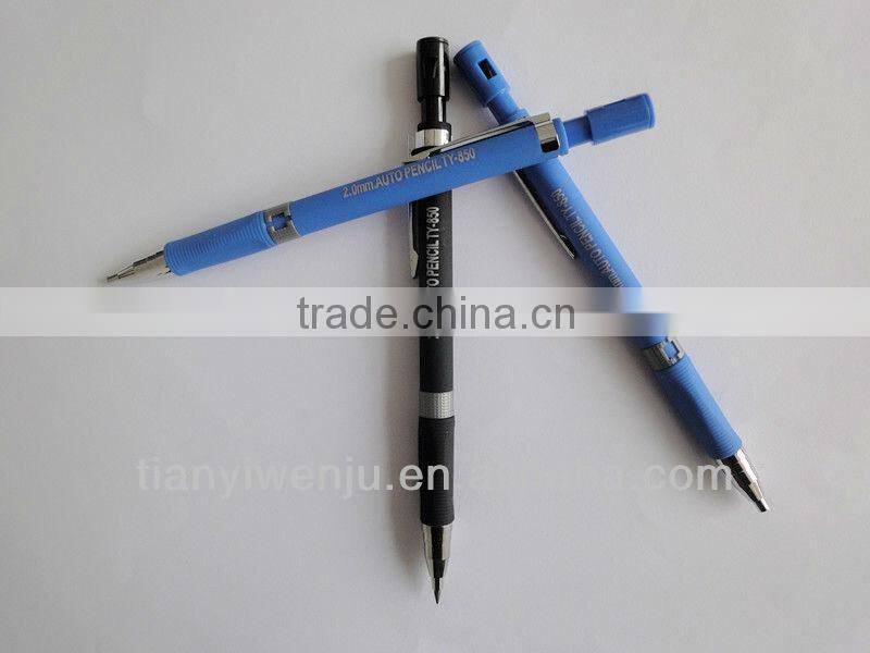 plastic mechanical 2mm black pencil with sharpener
