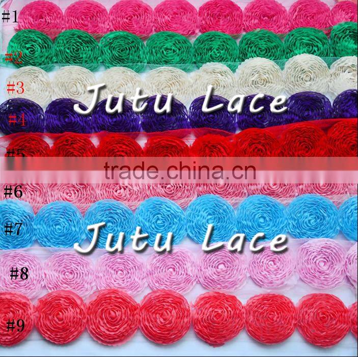 2016 Baby girl hair accessories/headband flower for kids, handmade chiffon flower