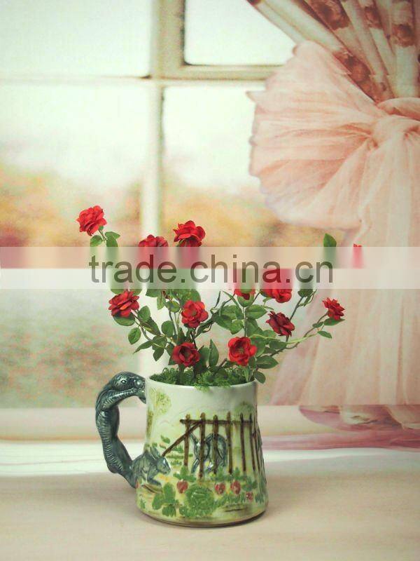 ceramic vase with lovely flower design
