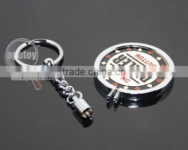 High Quality Zinc Alloy Metal Casino Chips Custom Engraved Enamel Personalized Poker Chip Keyring