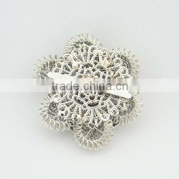 2014 Fashion Metal flower rhinestone decorative shoe clips WCK-851