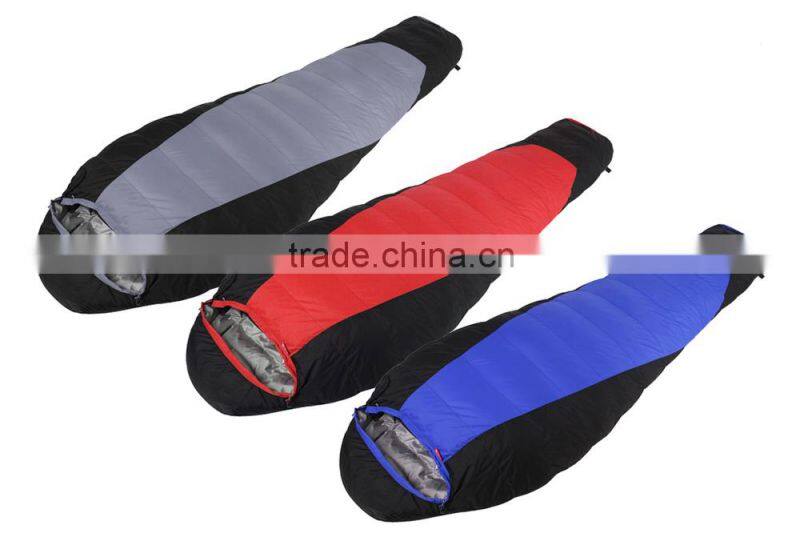 Outdoor light camping heated mummy minion down sleeping bag