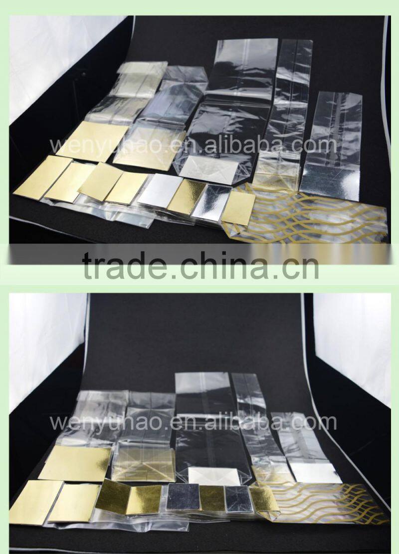 heat seal opp candy bag , square bottom side gusset packing food grade plastic bag with paper card