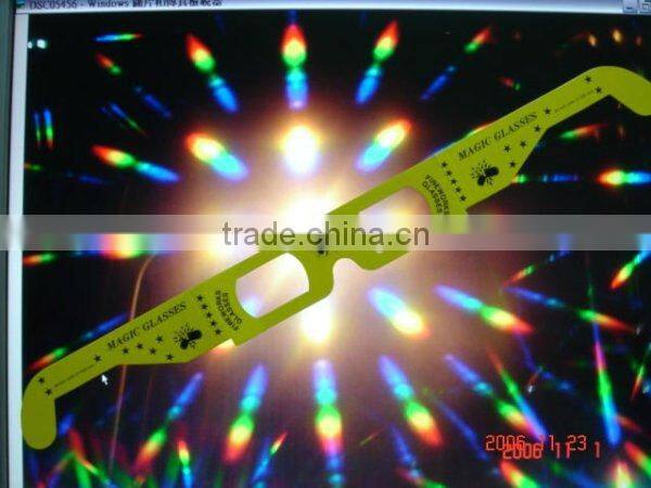 2014 most popular custom logo colorful paper or plastic diffraction glasses factory price