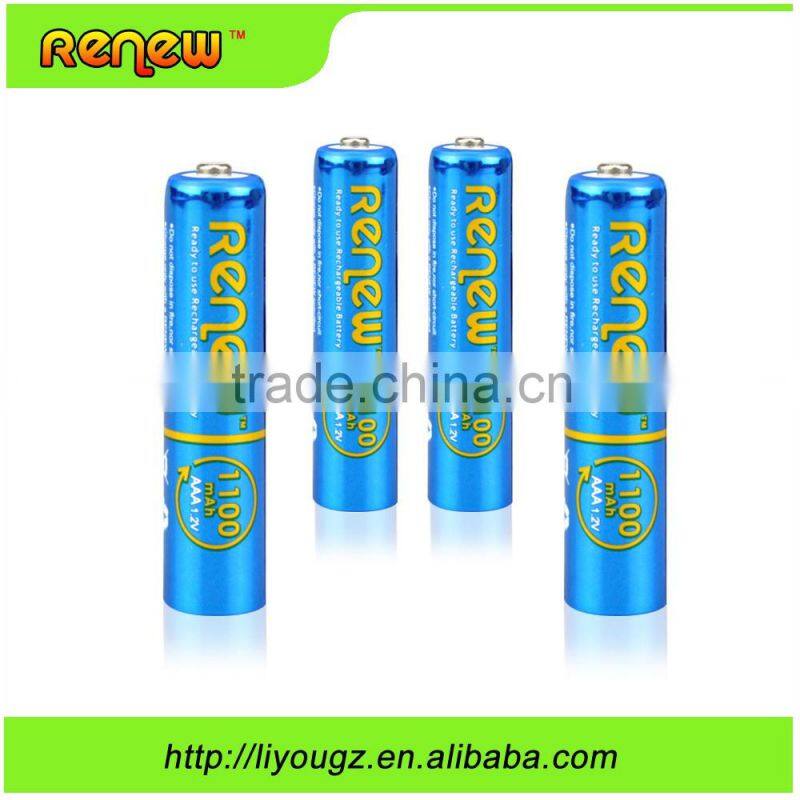 RENEW brand Ready-To-Use NiMH 1100mAh AAA Rechargeable Batteries, 8 Pack