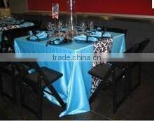Fancy factory wholesale satin table cloth/ table cloth for wedding hotel/ round satin overlay
