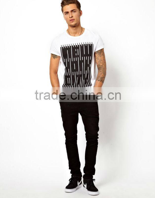 White 100% Pure Soft Cotton Printed T-shirt Bangladesh Factory