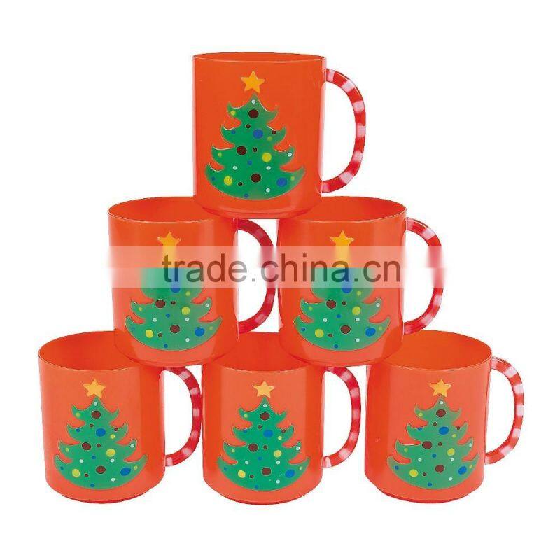 8 oz. 230ml Fashion Personalized Customized Party Drinking Cups with Handle Promotional Popular Plastic Snowman Mugs