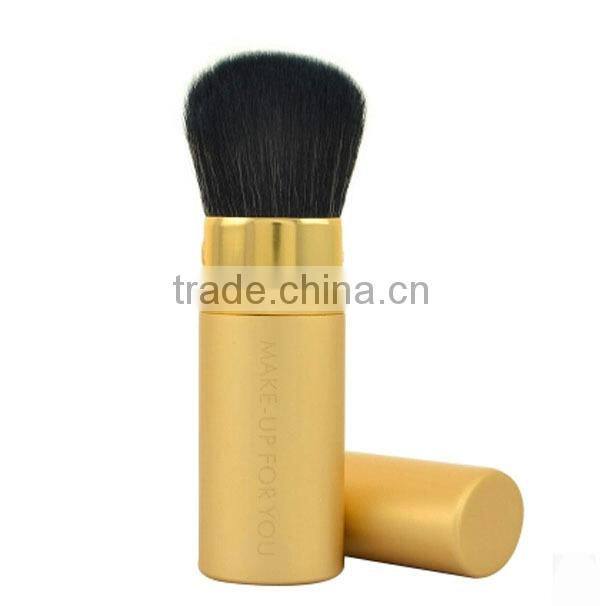 Gold kabuki makeup brush retractable face brush