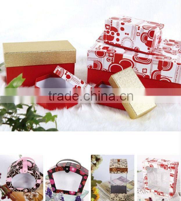Green Special paper gift box with window/drawer