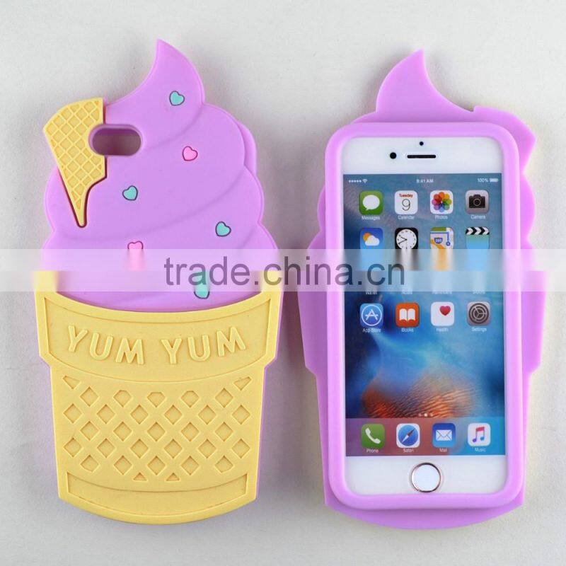 custom silicone ice cream type cell phone case for iphone 6