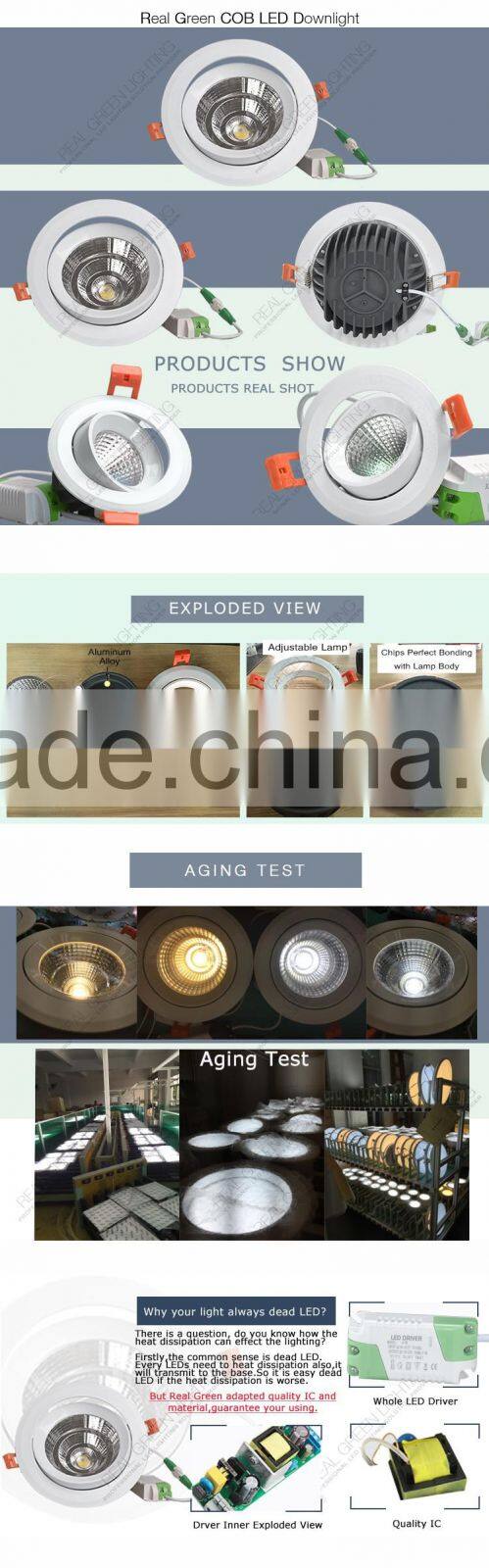 2016 Newly 15W COB LED Downlight Aluminum Alloy Downlight 15W Round LED Downlight