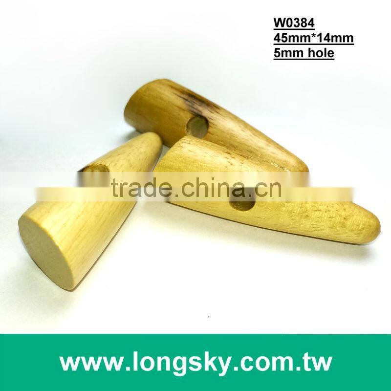 (#W0372) 50mm long dark brown wood made toggle button