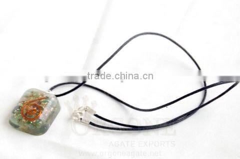 Wholesale Yellow Jasper Orgone Rounded Square Pendant With Cord