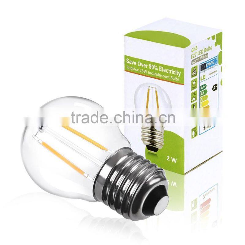 LED filament bulb CE certificated e27 4w led filament golf ball bulb