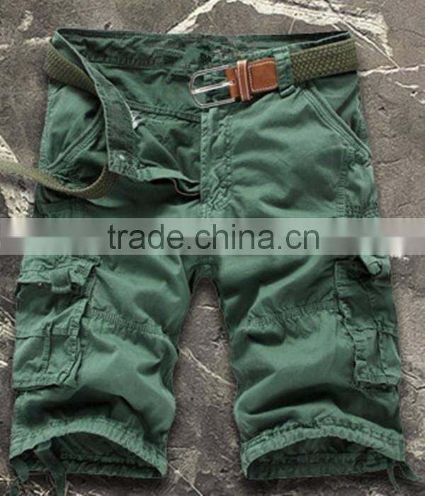 2015 Mens plain dye heavy wash cotton fishing shorts