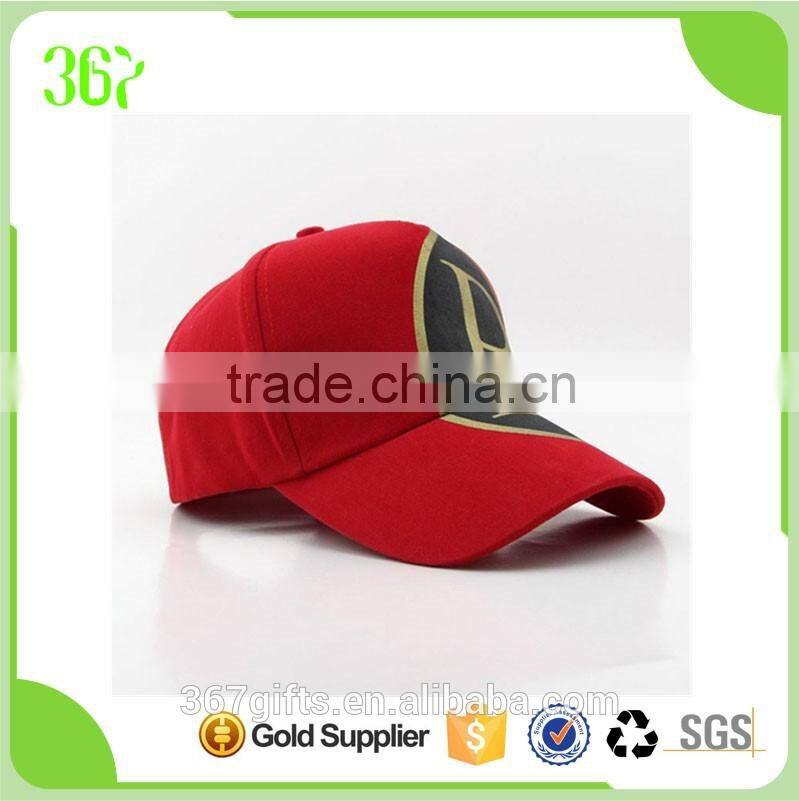 Promotional Red Unisex Six Panel Custom Adults Sports Baseball Cap