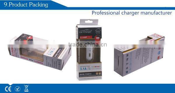 Best design 5V 2.1A 3.1A mini usb car charger adapter for Iphone Samsung
