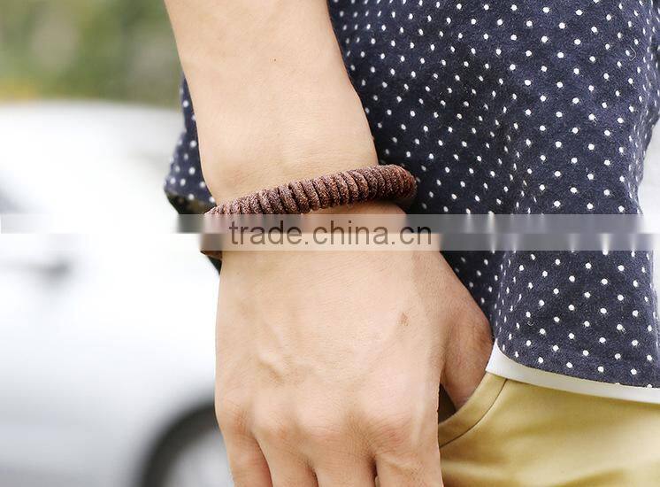 fashion Leather Bracelet Punk Rock Wristband Bangle Leather Bracelet Mens Boys Bracelet