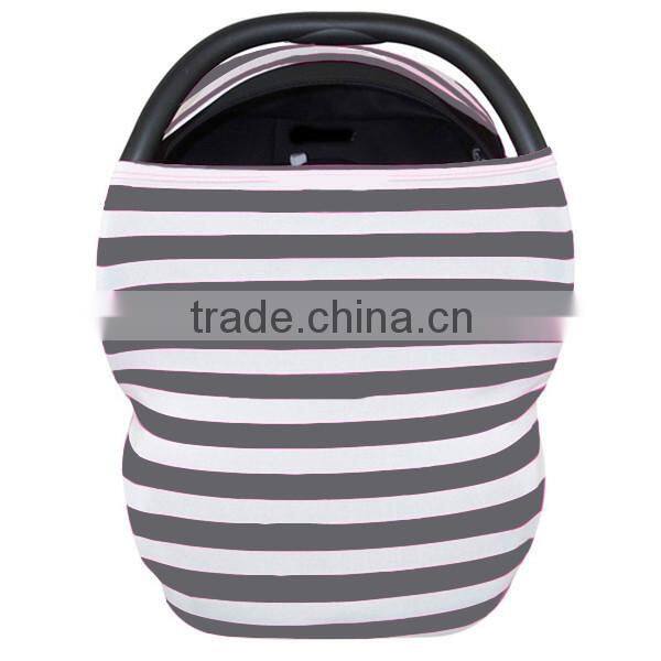 2016 High Quality Baby Boy Used Super Soft Personalized Grey Stripe Baby Car Seat Blanket