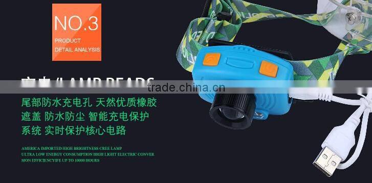 Mini Sensing Headlight 50Meter Distance Head Torch Lamp Cap/Hat Light For Reading Fishing Camping