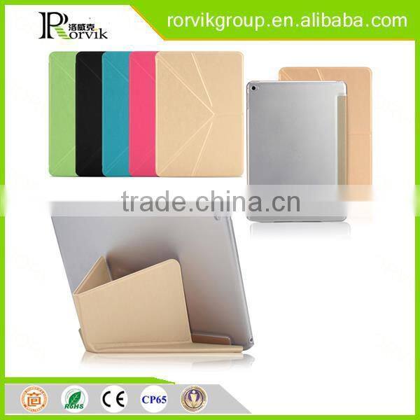 ultrathin and foldable transformers style tablet leather case for ipad 6