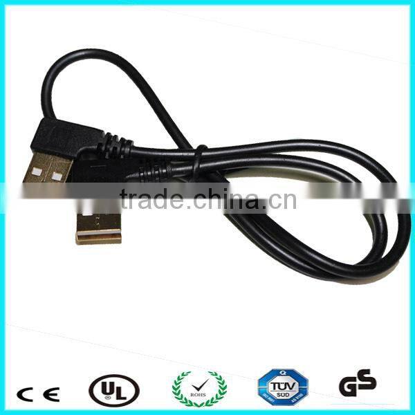1M black 90 degree usb2.0 charging cable