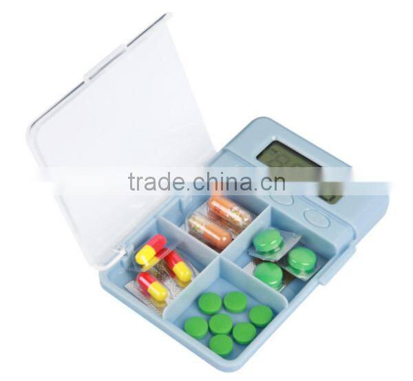 4 Large Compartments Alarm digital Pill box Timer Countdown Timer