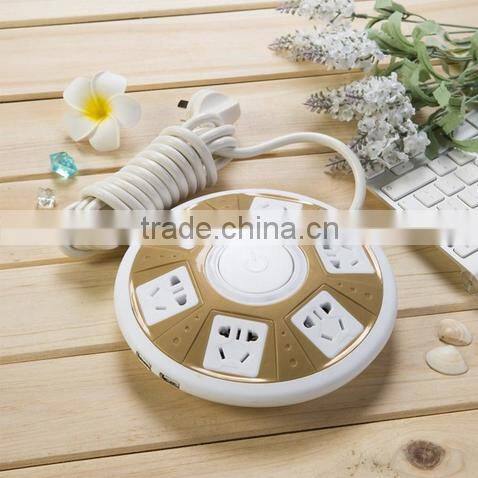 New design UFO Shape Multifunction Smart USB Socket extension cord Smart Power Socket