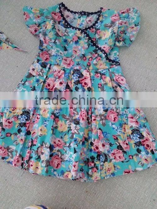 2016 New Arrival Cotton floral Baby Summer Girls Dress