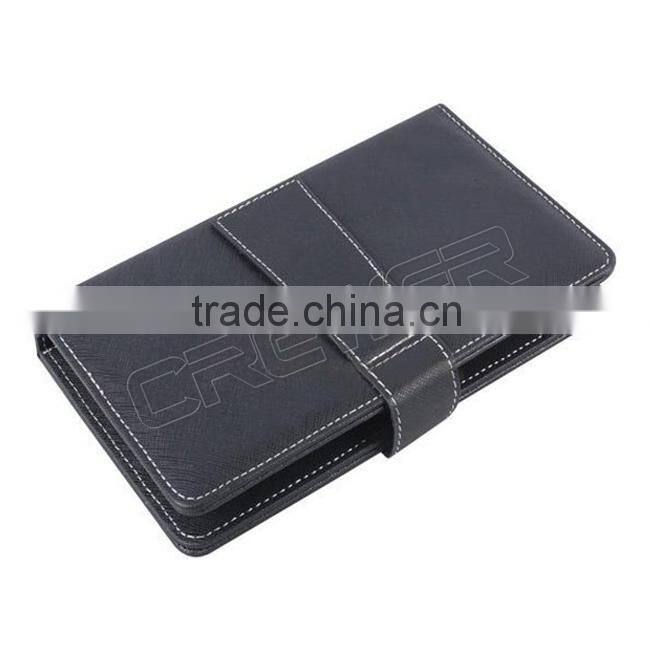 2014 hot selling leather case for 7 inch keyboard Tablet PC with Mini USB 2.0 connector