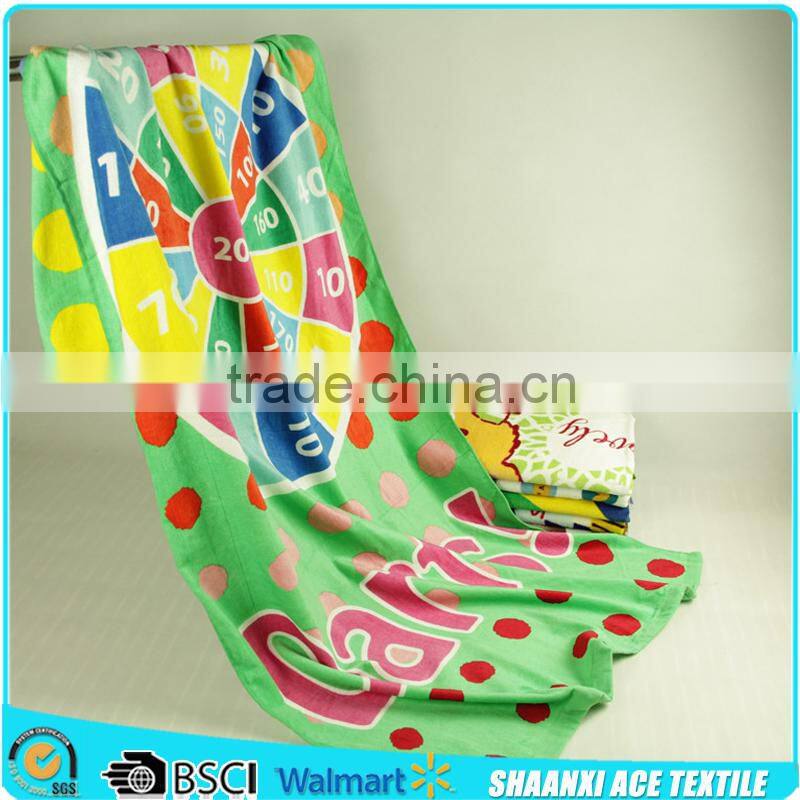 100% cotton reactive velvet printed high grade Compass printed game towel