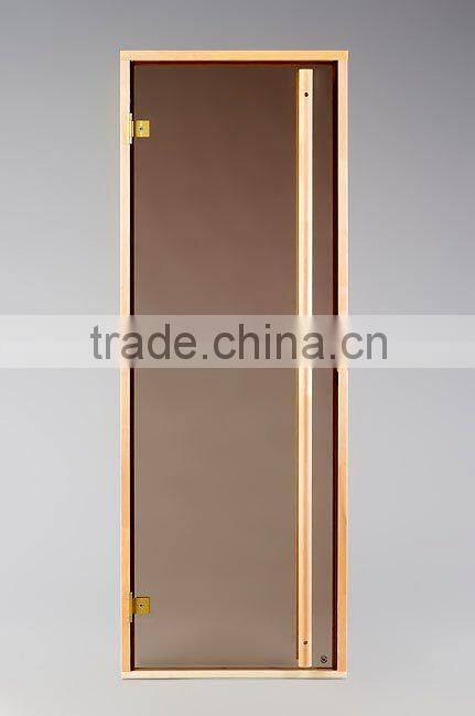 Hemlock wood hinge for sauna glass door