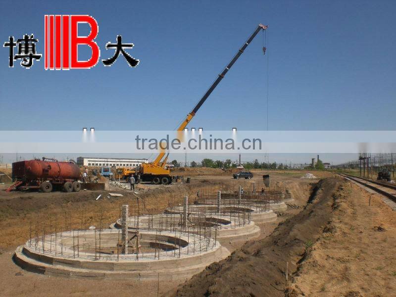 Silo foundation construction of 1000t hopper bottom wheat steel silo