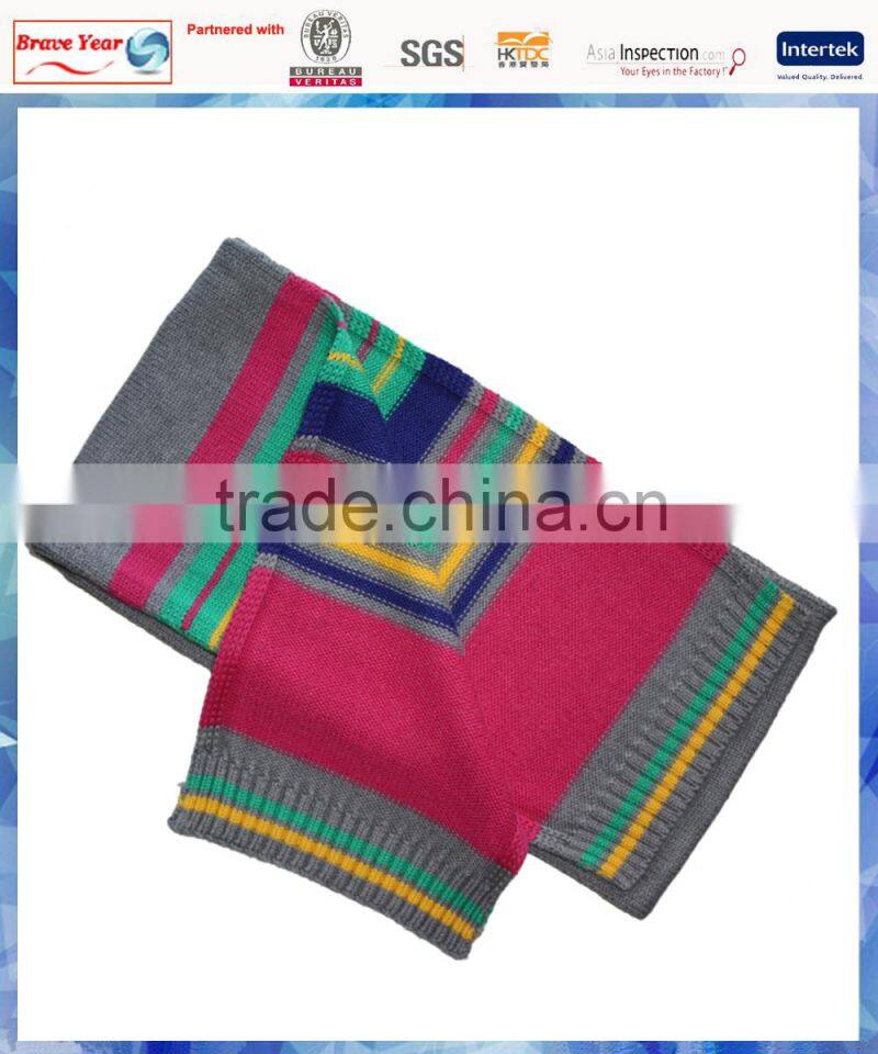 multicolor horizontal stripe scarf for young girls