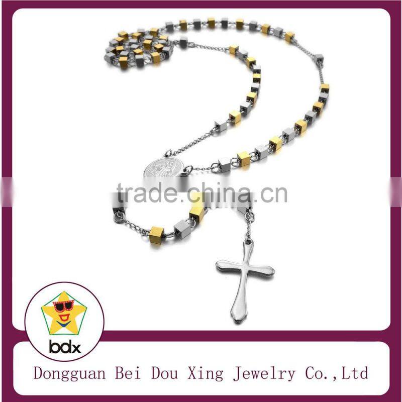 Hot Catholic Gift Stainless Steel Religious Our Lady Mt Mount Carmel Infant Jesus Christ Sacred Heart Scapular Medals Necklace