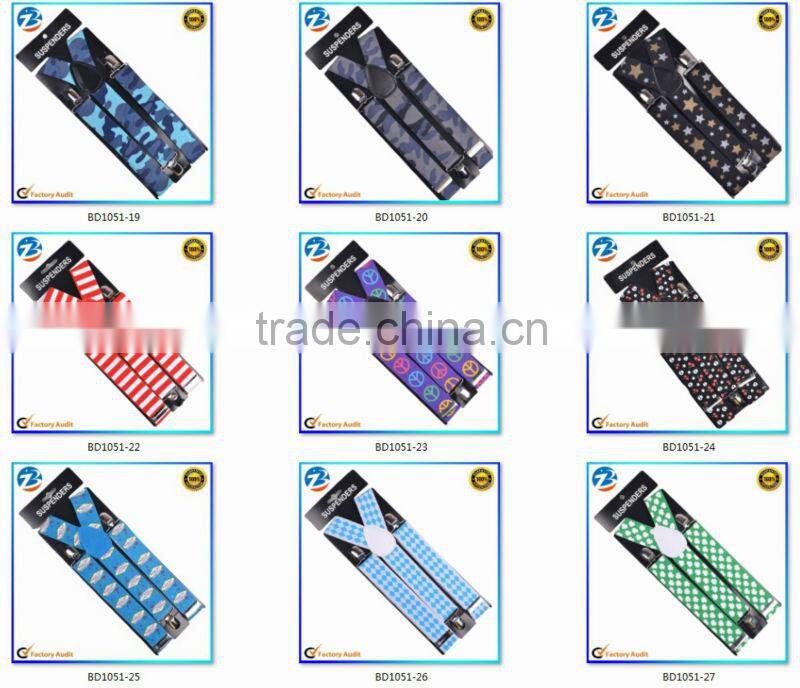 Classical Star Printed Elastic Mens and Ladies Braces Suspenders